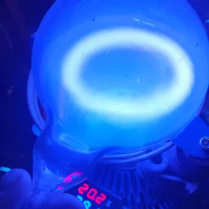 Indium (In) glowing plasma discharge, photo 1 of 5