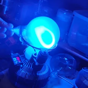 Indium (In) glowing plasma discharge, photo 5 of 5