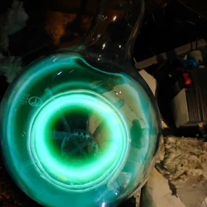 Fluorine (F) glowing plasma discharge, photo 3 of 9