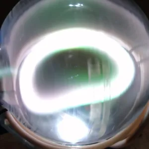 Molybdenum (Mo) glowing plasma discharge, photo 2 of 4