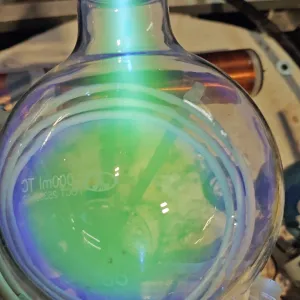 Fluorine (F) glowing plasma discharge, photo 7 of 9