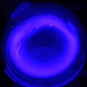 Bismuth (Bi) glowing plasma discharge, photo 2 of 12
