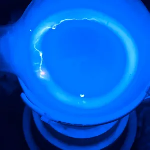 Bismuth (Bi) glowing plasma discharge, photo 5 of 12