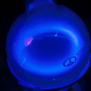 Bismuth (Bi) glowing plasma discharge, photo 8 of 12