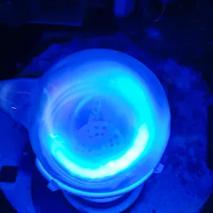 Bismuth (Bi) glowing plasma discharge, photo 10 of 12