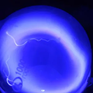 Bismuth (Bi) glowing plasma discharge, photo 11 of 12